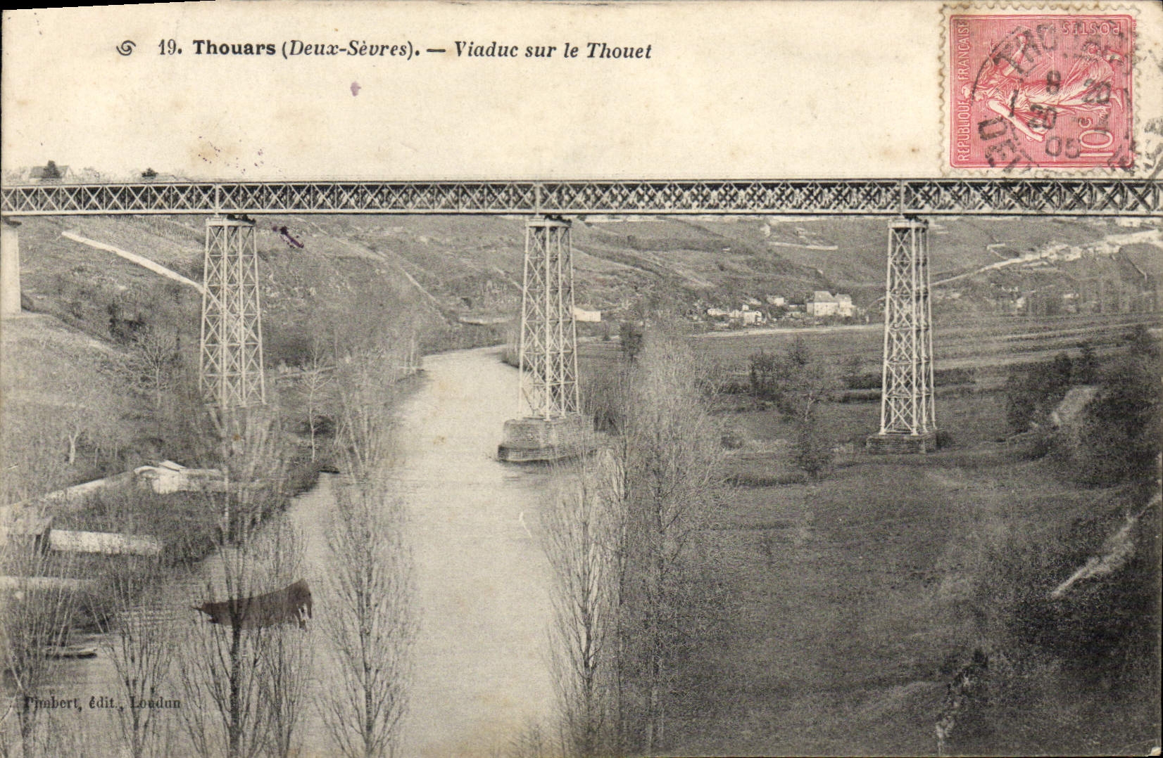 VINTAGE POSTCARD Thouars Viaduct On Thouet