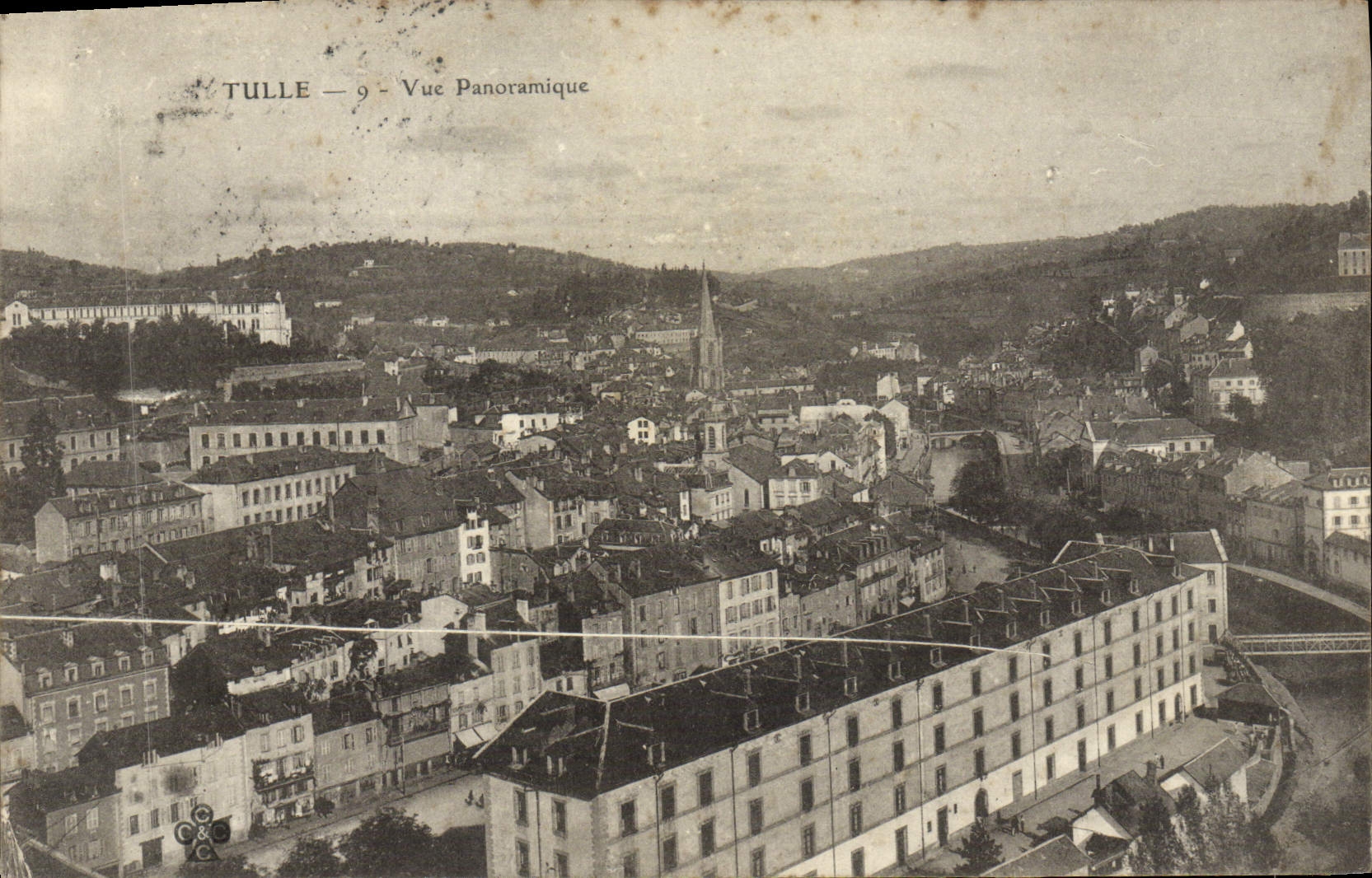 VINTAGE POSTCARD Tulle Panoramic View