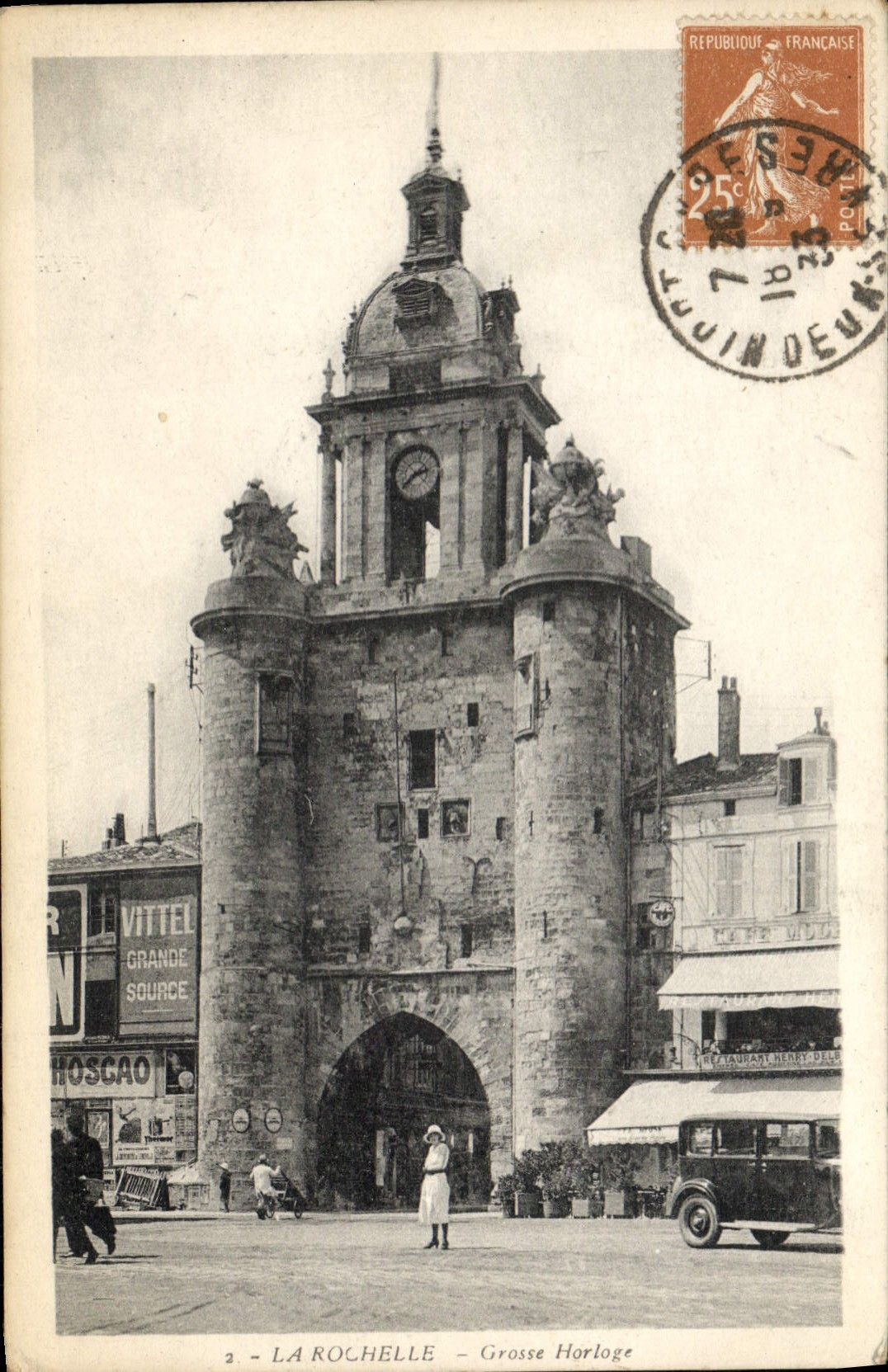 VINTAGE POSTCARD La Rochelle Gross Clock