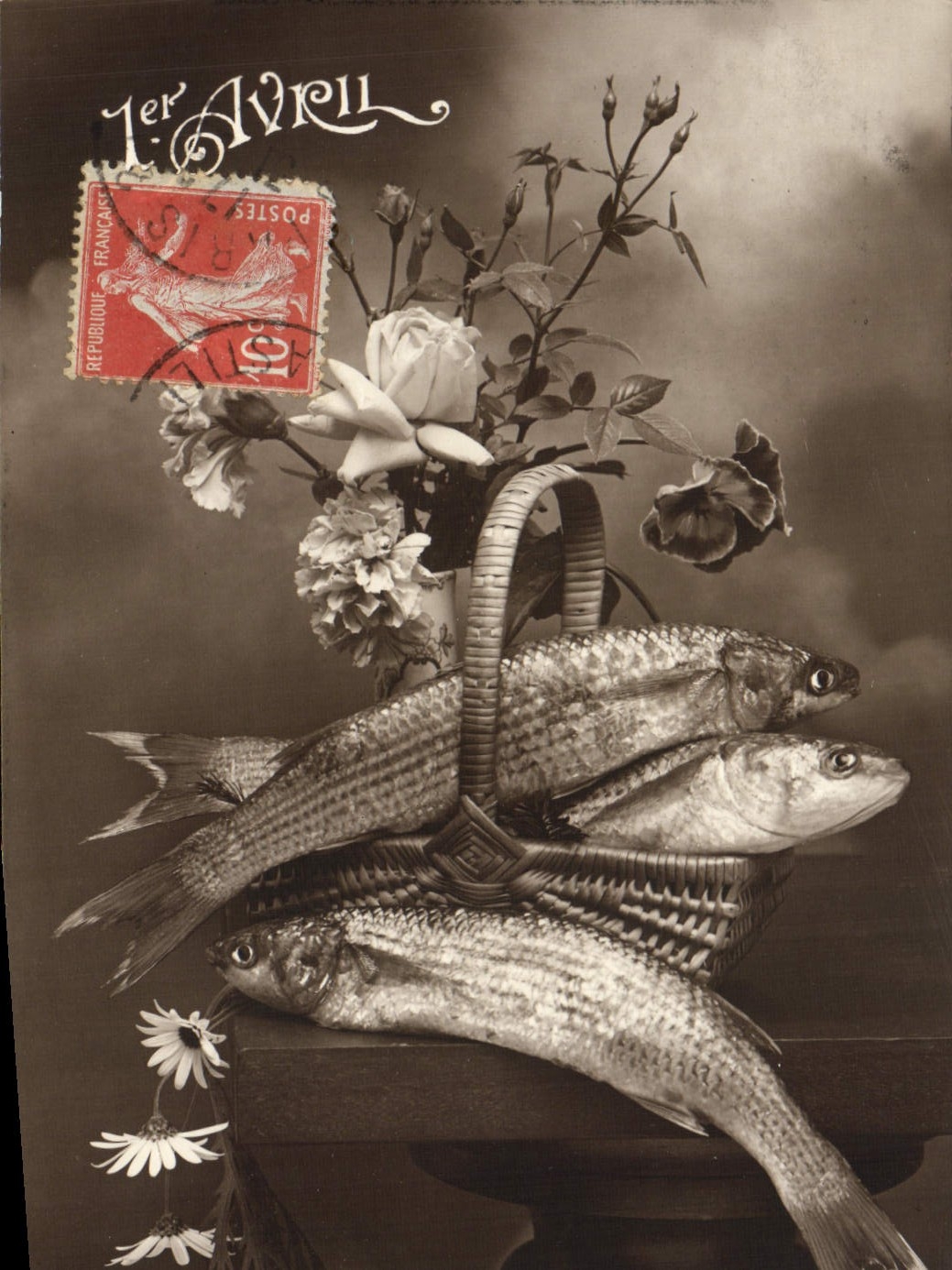 CPA Fantaisie 1er Avril Poissons
