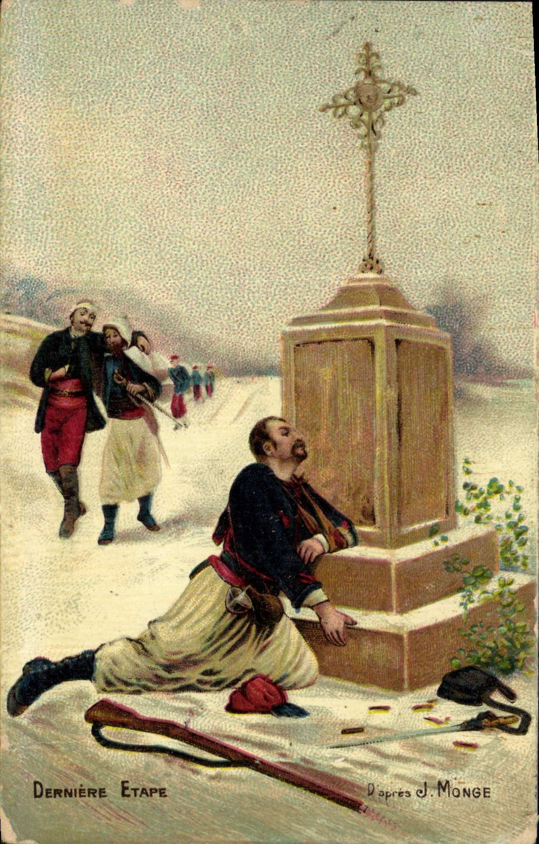 VINTAGE POSTCARD Fantasy Last Militaria stage