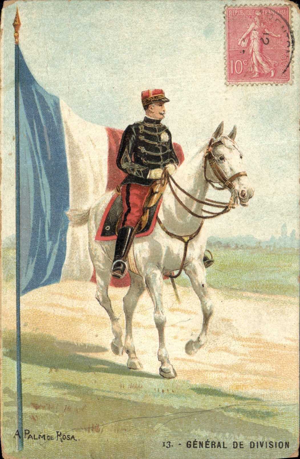CPA Fantaisie General de division Militaria