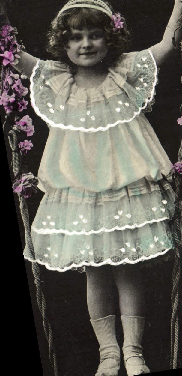 VINTAGE POSTCARD Fantasy Child Swing