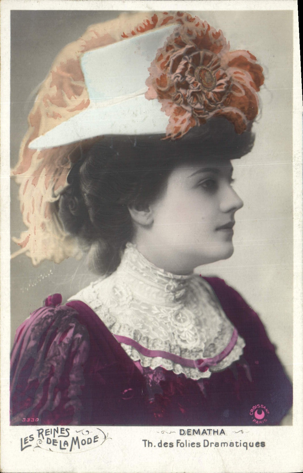 VINTAGE POSTCARD Fantasy Woman Dramatic Dematha Theater of the Madnesses