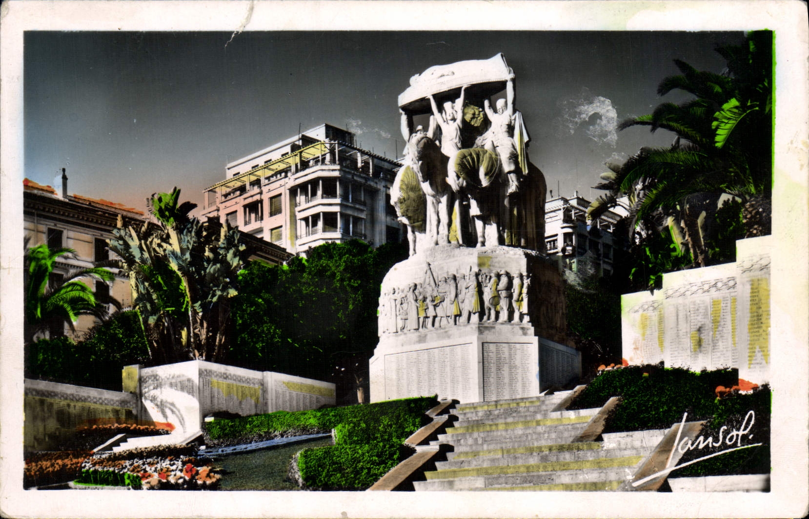 POSTAL MODERNA Argel el monumento Militaria de la guerra