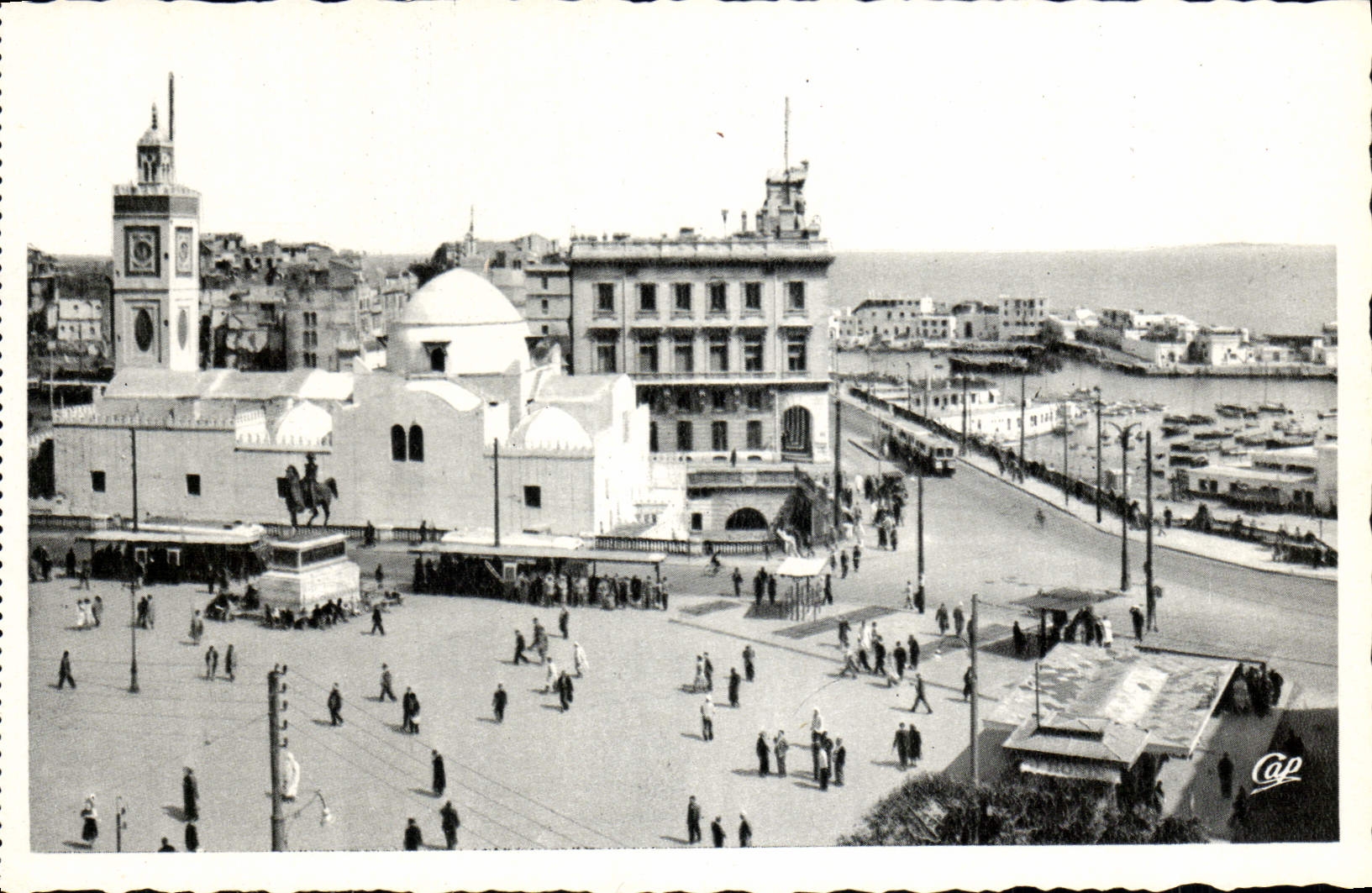 CPA Alger Place Du Gouvernement La mosquee Djama Djedid et l'Amiraute
