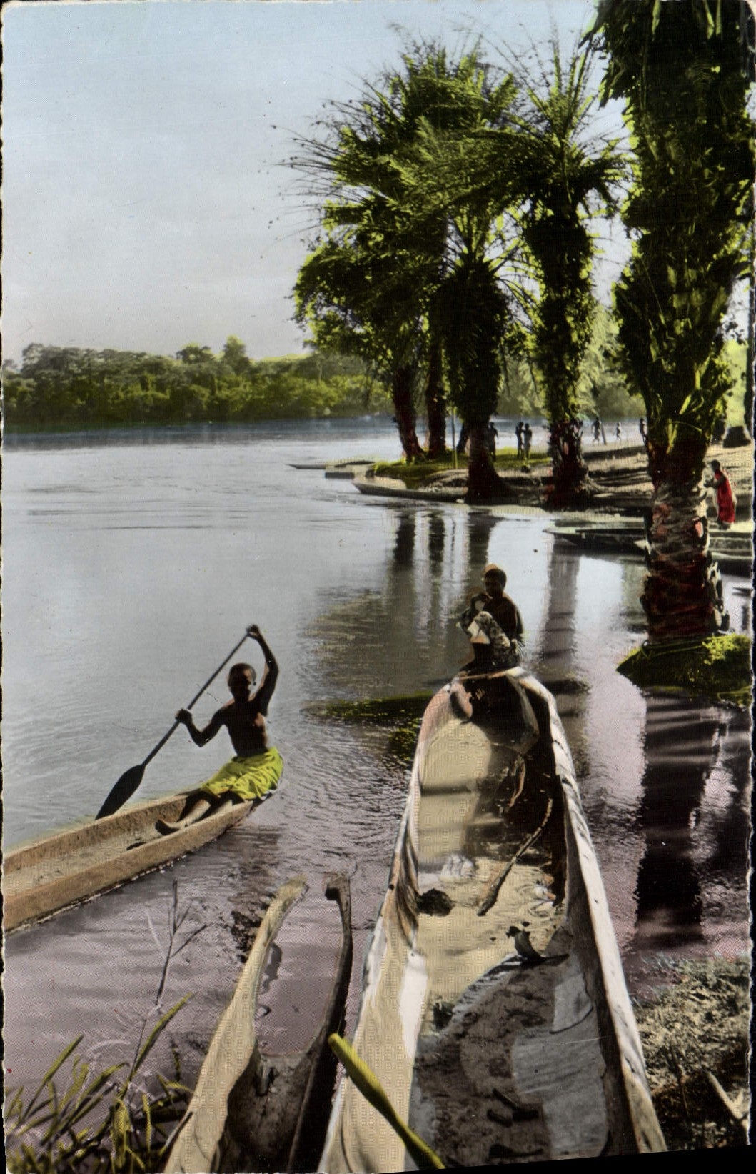 MODERN CARD Africa Colors Scene Of Life At the edge of the River