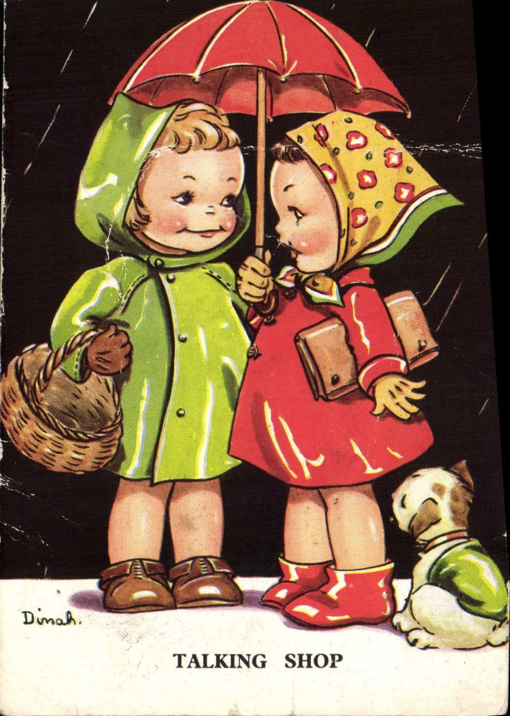 Perro de los niños de la tienda de la POSTAL de la VENDIMIA que habla