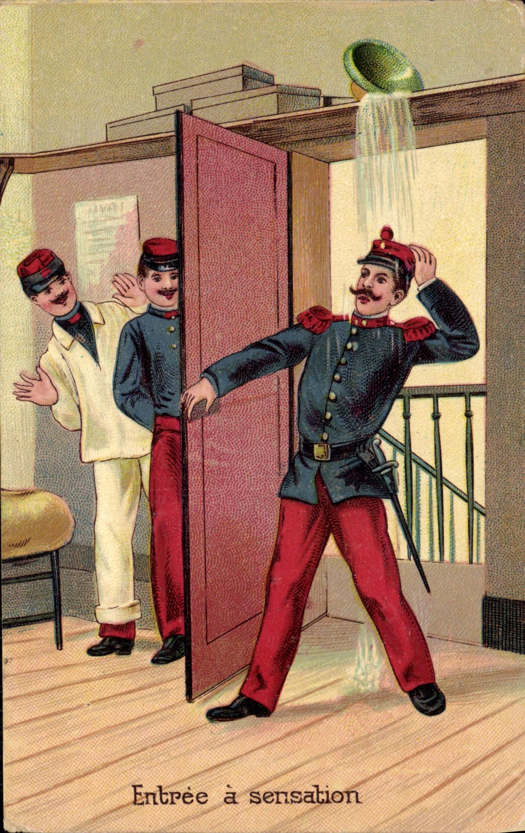 VINTAGE POSTCARD Entree has Militaria Feeling