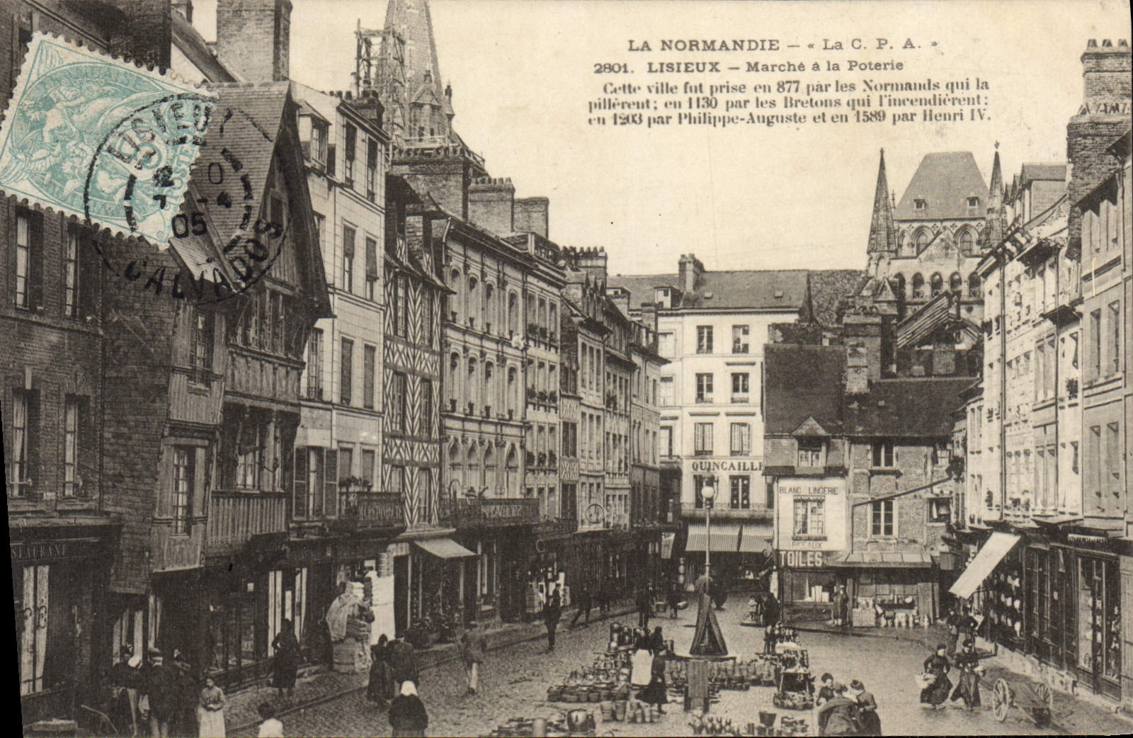 La POSTAL Normandía Lisieux de la VENDIMIA va a la cerámica