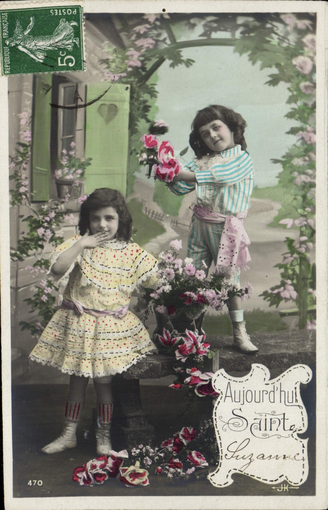VINTAGE POSTCARD Fantasy Children Aujourdhui Sainte Suzanne