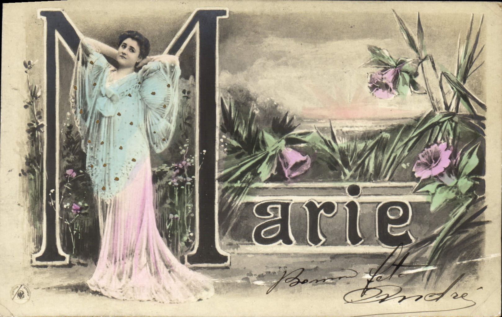 CPA Fantaisie Prenom Marie