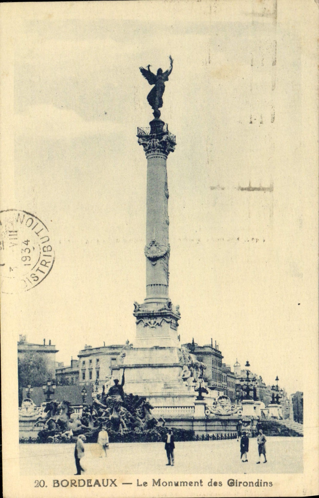 CPA Bordeaux Le Monument Des Girondins