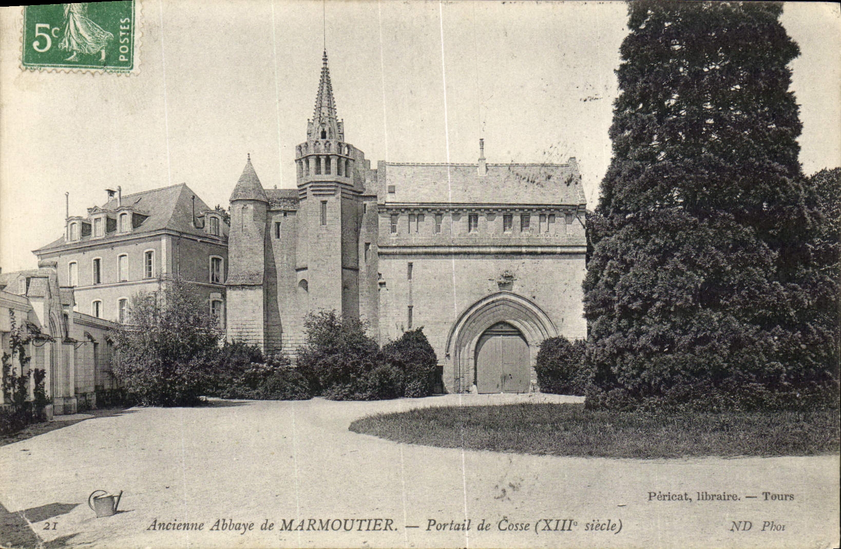 VINTAGE POSTCARD Old Abbey De Marmoutier Gate Of Thimble