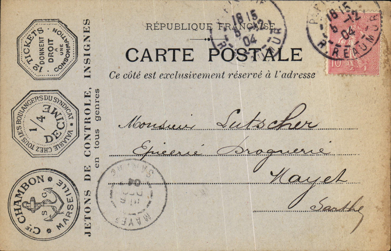 Carte Postale Publicite Chambon Marseille 