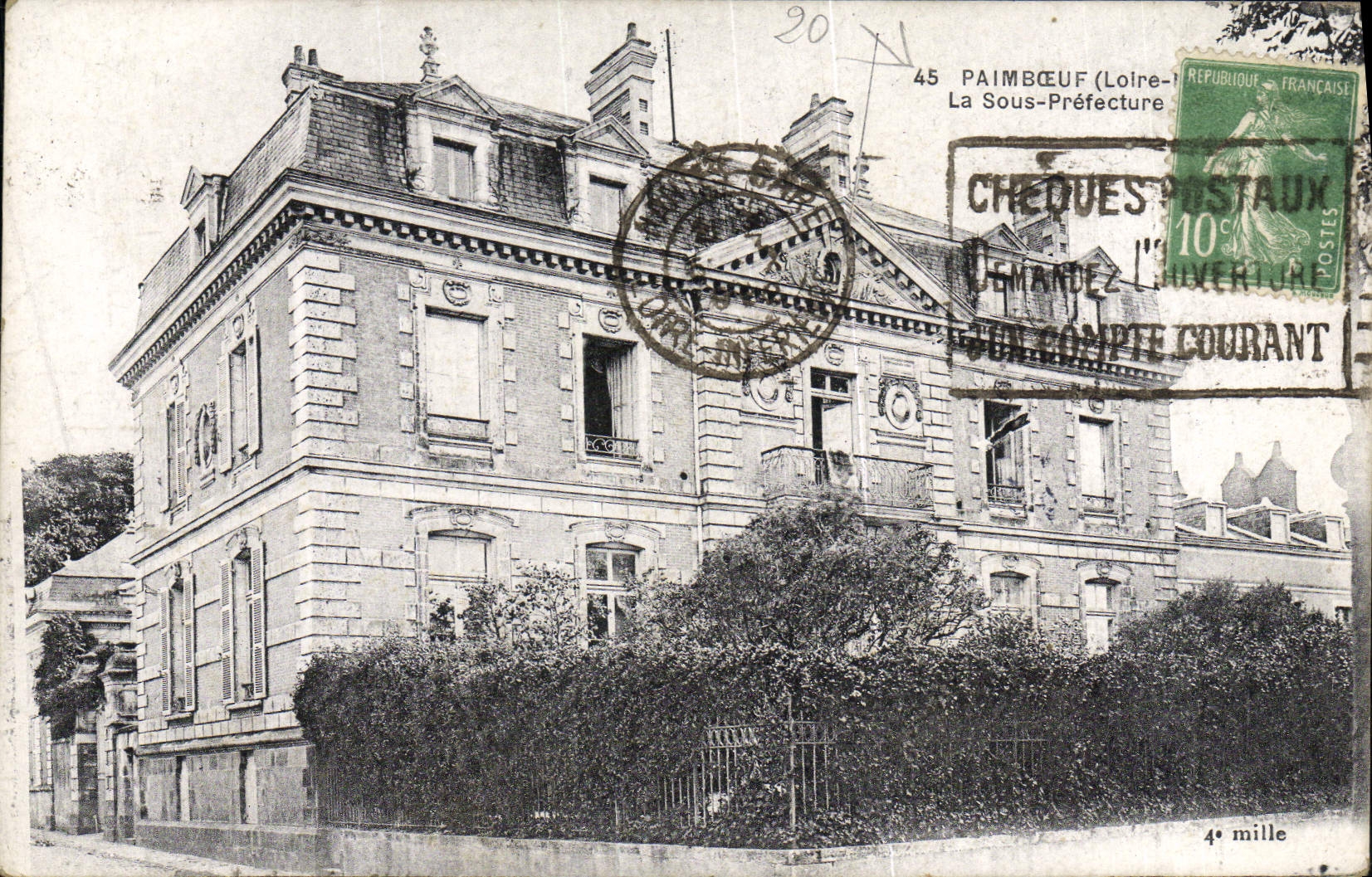 VINTAGE POSTCARD Paimboeuf Under Prefecture