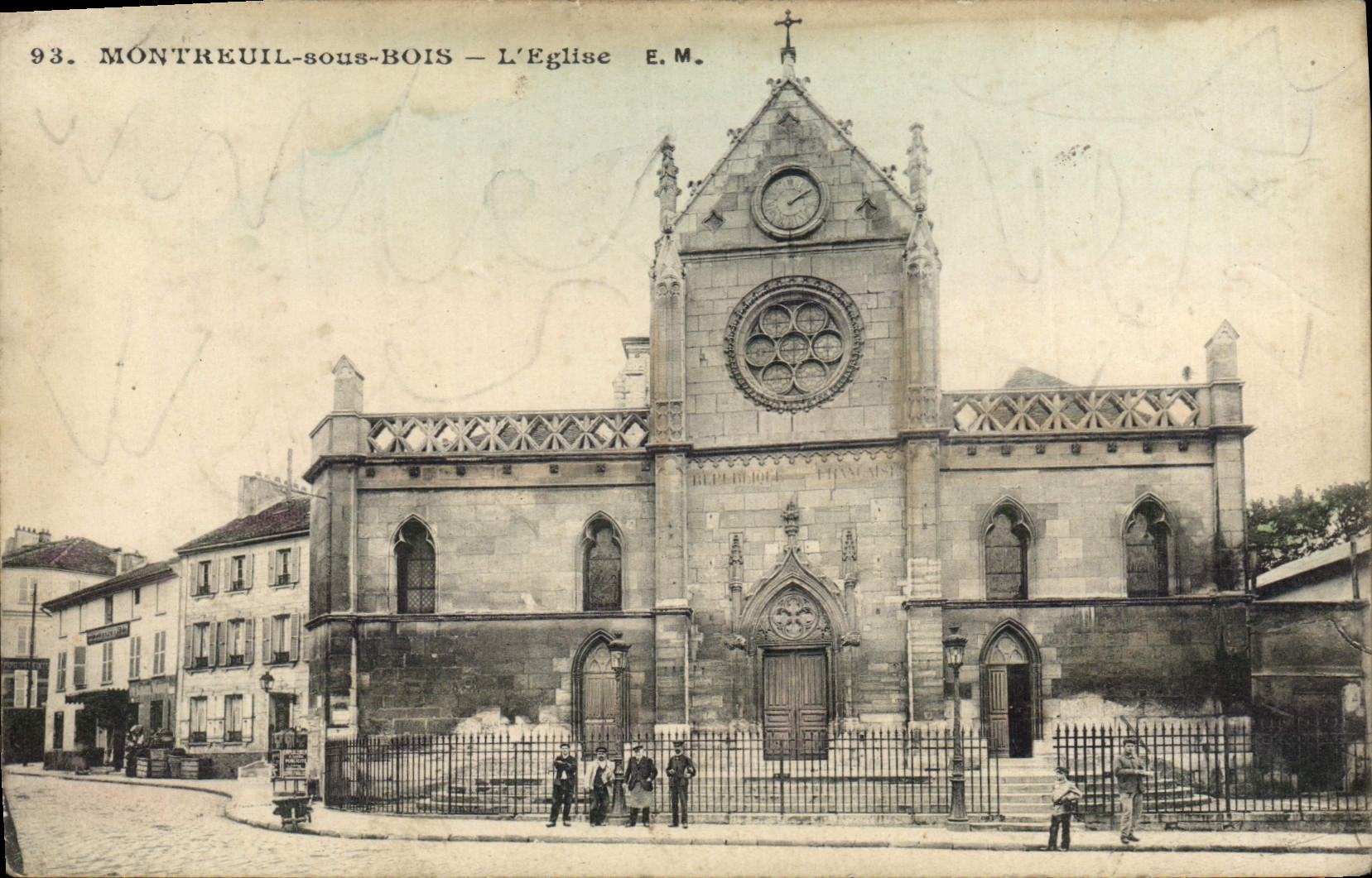 VINTAGE POSTCARD Montreuil Under Wood the Church