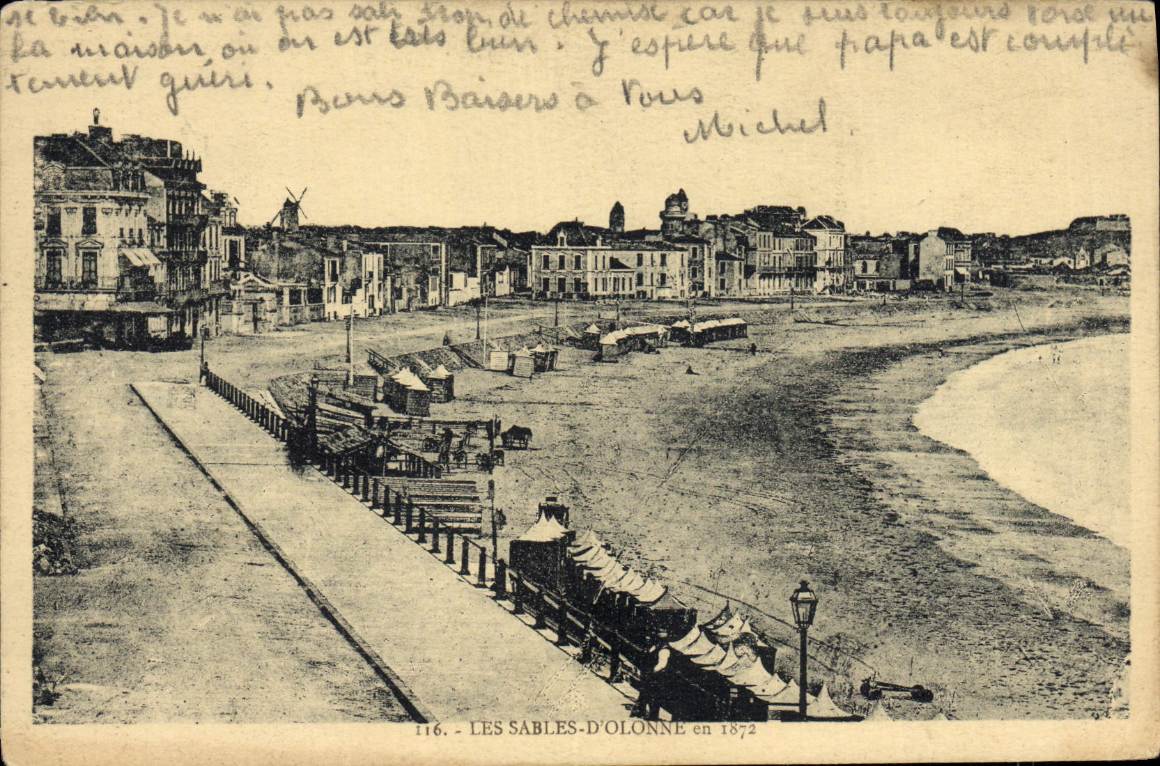 POSTAL de la VENDIMIA Sables d'Olonne entrada del puerto