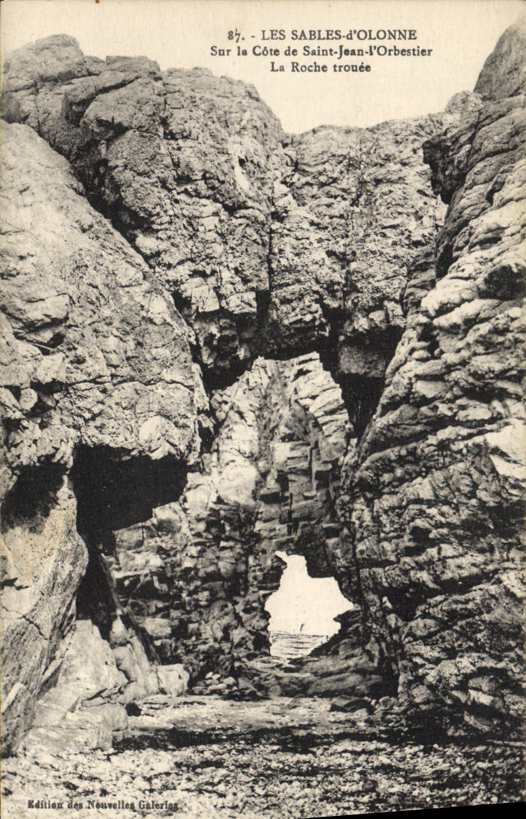 POSTAL de la VENDIMIA Sables d'Olonne en la dimensión de Jean Saint Orbestier el trouee de la roca