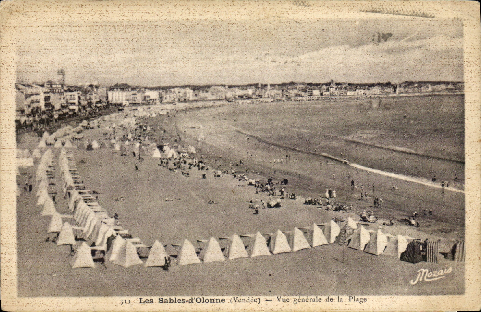 Opinión de la POSTAL de la VENDIMIA Sables d'Olonne de la playa