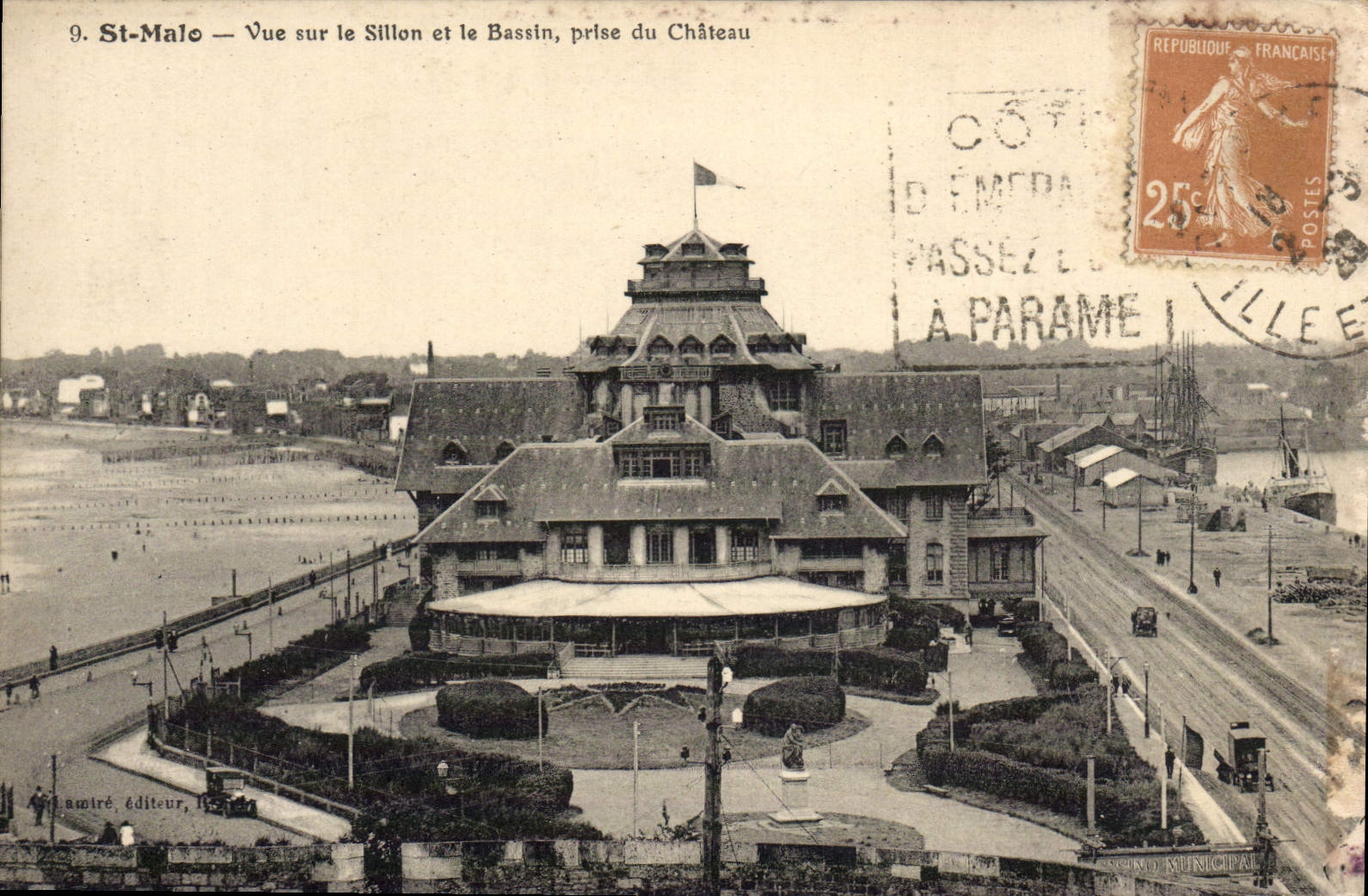 CPA St Malo Vue Sur Le Sillon Et Le Bassin Prise Du Chateau