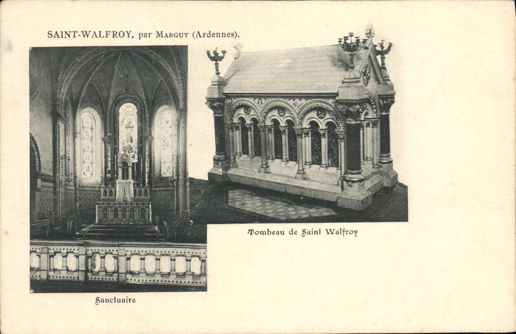VINTAGE POSTCARD Holy Walfroy By Margut Sanctuary Tomb of Walfroy Saint