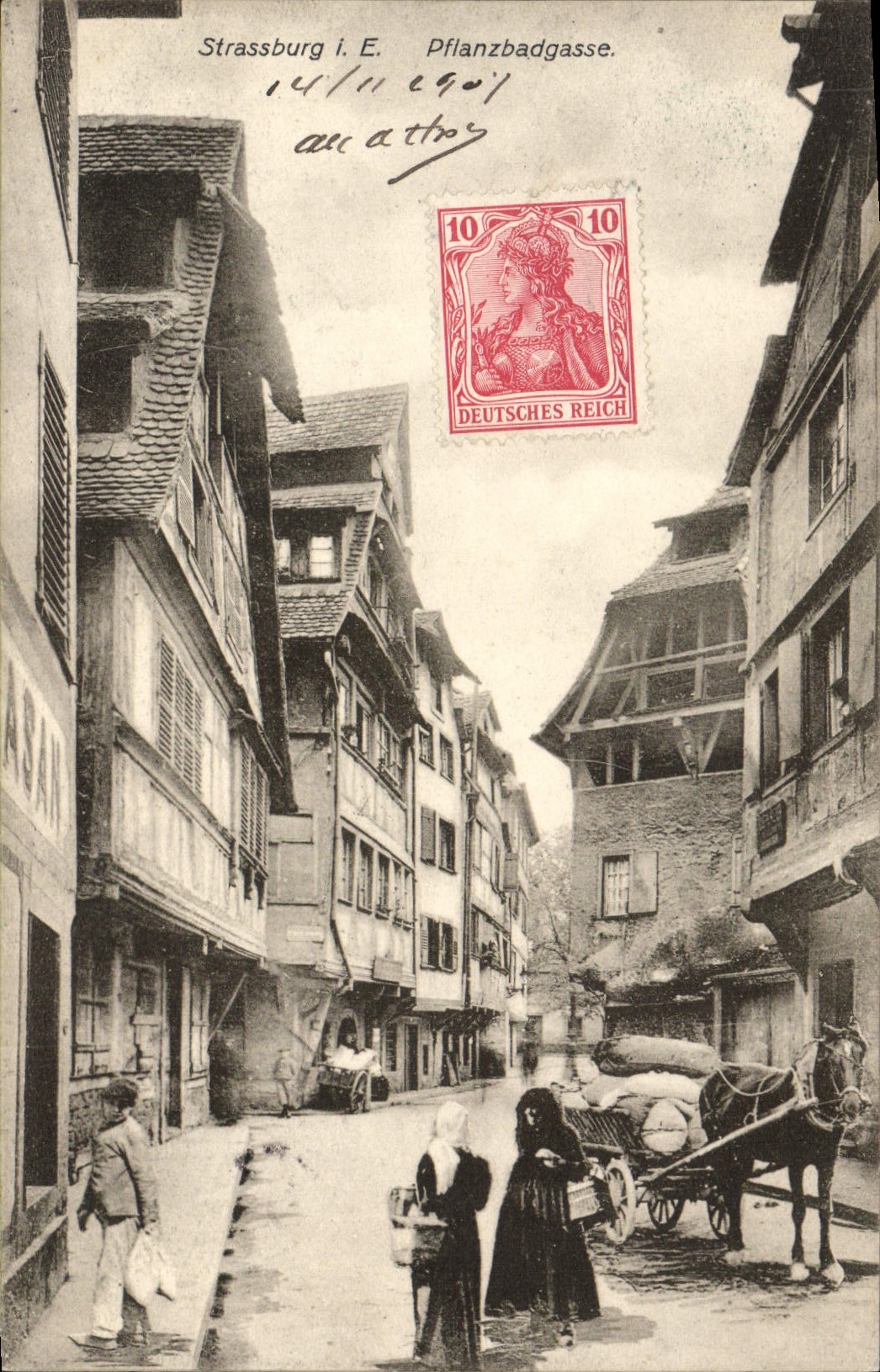 POSTAL Strasburg Pflanzbadgasse de la VENDIMIA