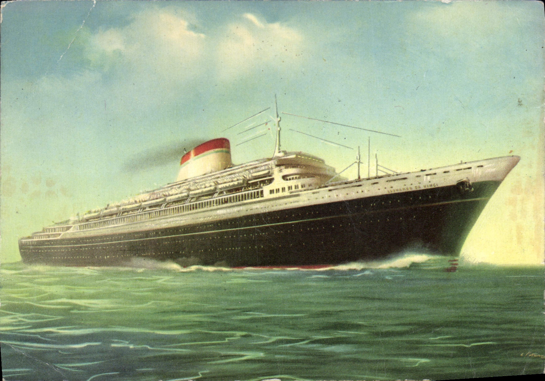 CPM Linea Espresso Mediterraneo Nord America Leonardo da Vinci Bateau Paquebot