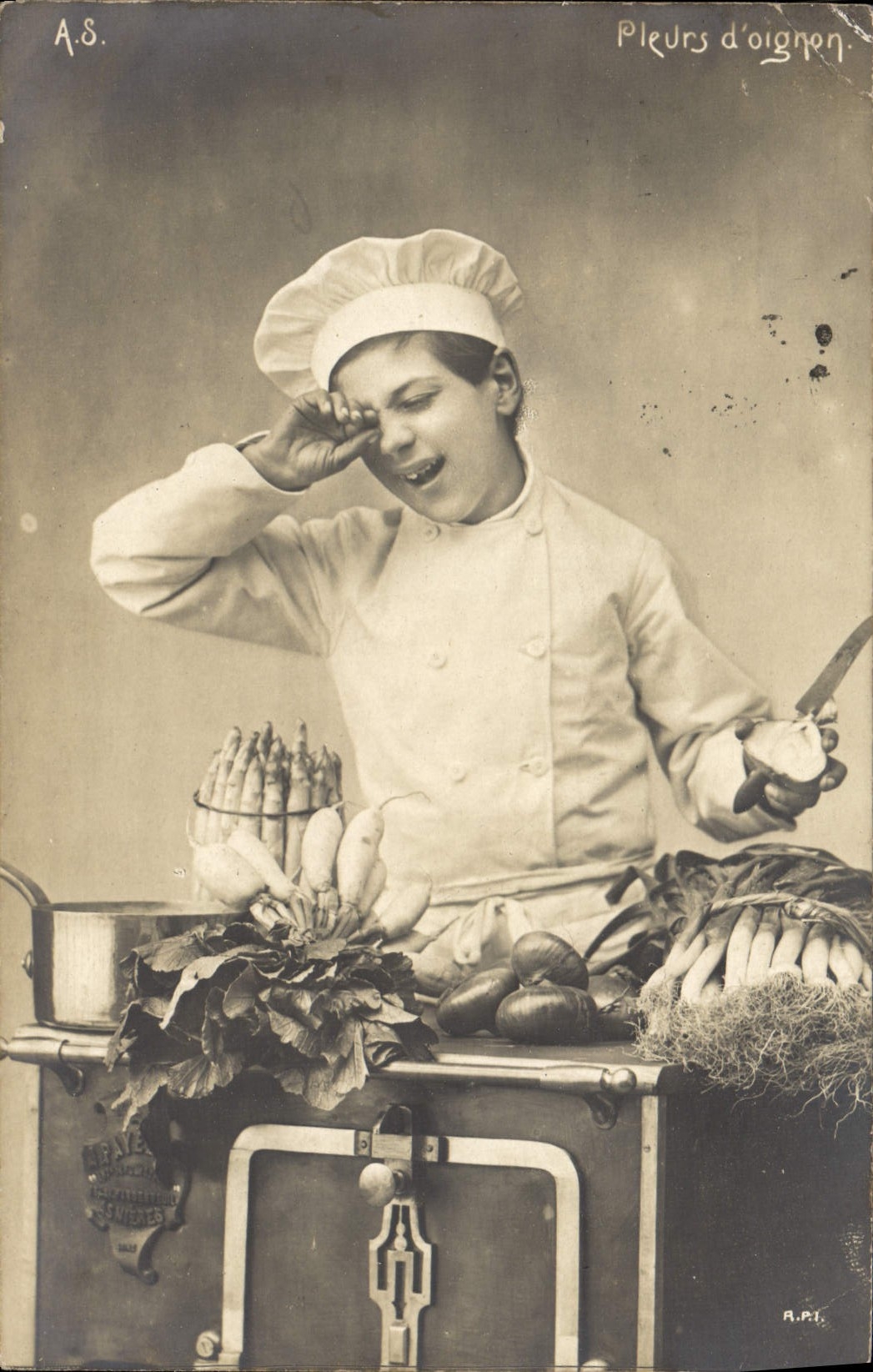 VINTAGE POSTCARD Onion Chief Tears