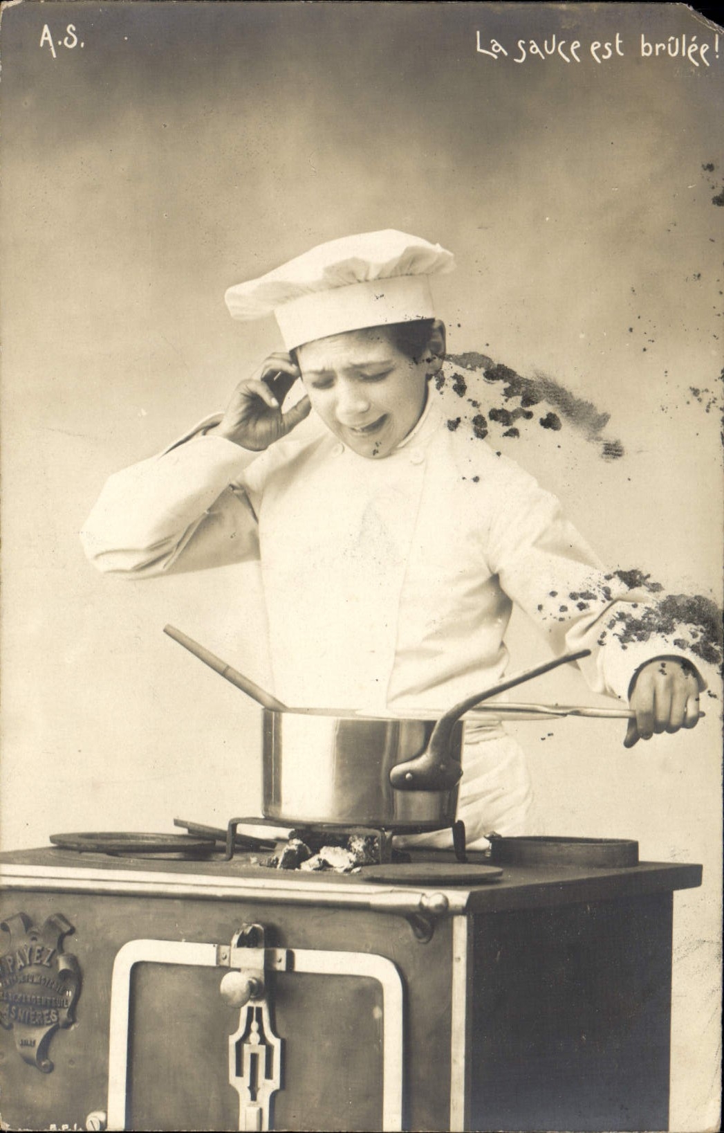 VINTAGE POSTCARD the Sauce Is Brulee Enfant Chief