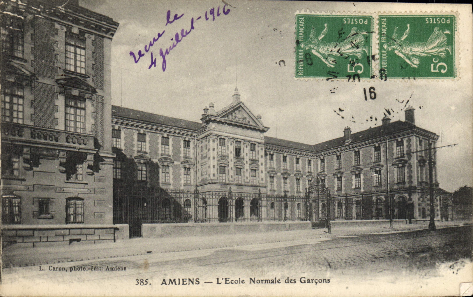 VINTAGE POSTCARD Amiens the Teacher training school Of the Boys