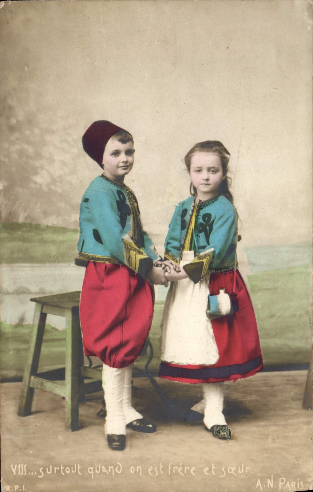 VINTAGE POSTCARD Especially When One Is Brother and Enfants sister