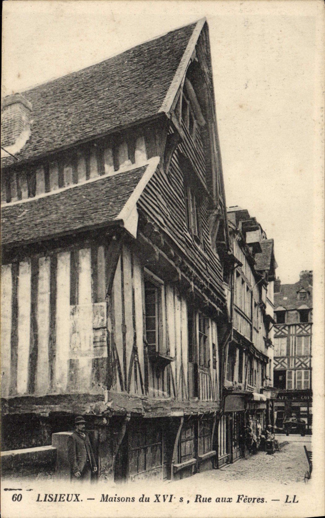 La POSTAL Lisieux de la VENDIMIA contiene la calle con el Boilermen