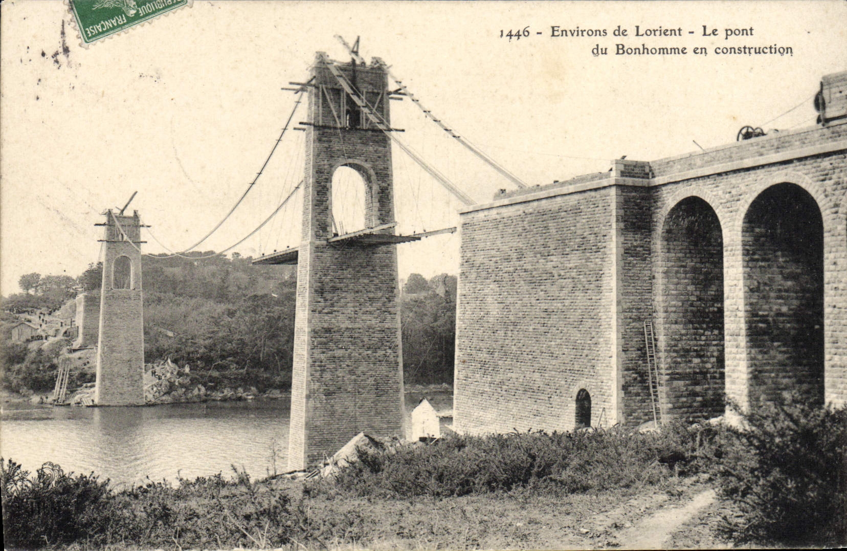 VINTAGE POSTCARD Surroundings of Loirent the Bridge Of the Catch In Construction