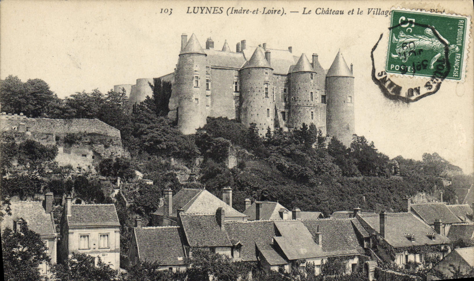 VINTAGE POSTCARD Luynes the Castle And the Village