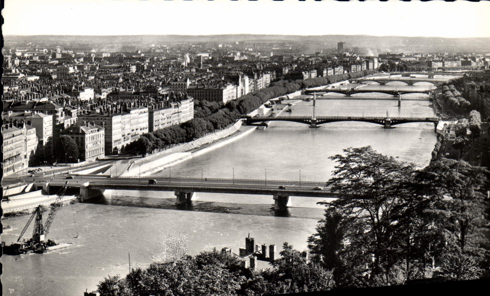 POSTAL MODERNA puentes de Lyon en el Rhone