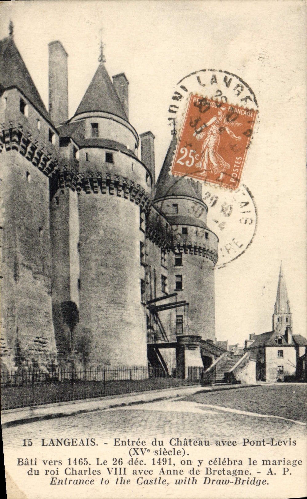 CPA Langeais Entre Du Chateau Avee Pont Levis