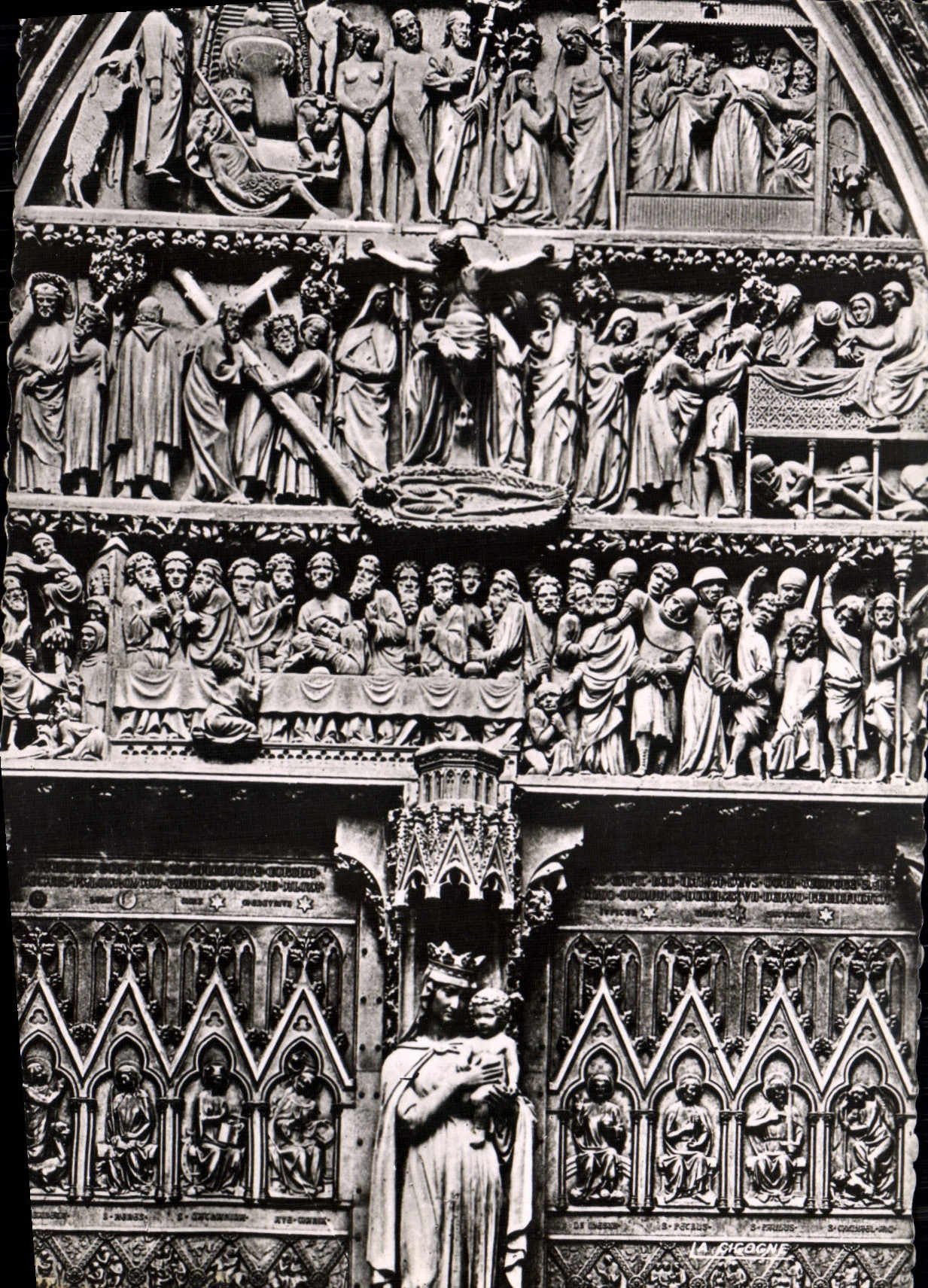 POSTAL MODERNA Estrasburgo el tímpano de la catedral de la puerta grande