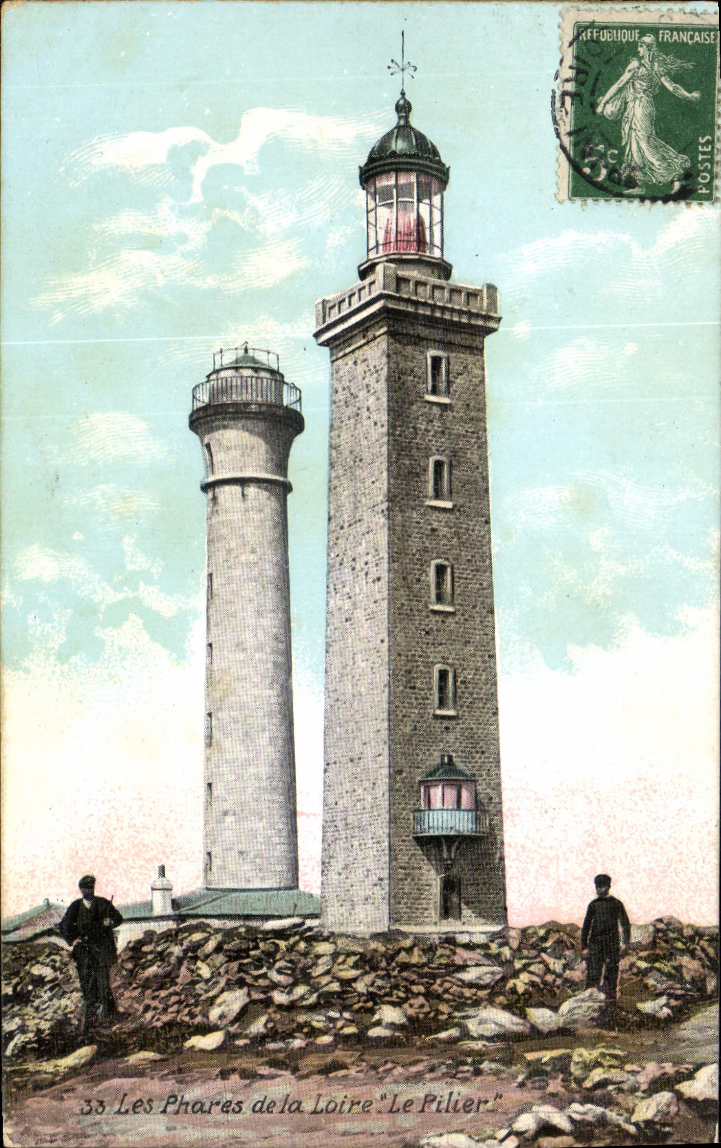 VINTAGE POSTCARD headlights of the Loire the Pillar