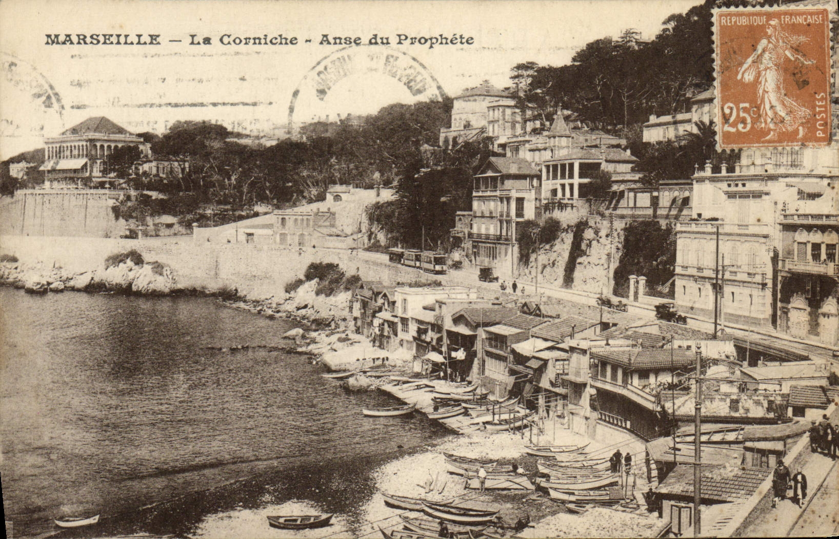 POSTAL Marsella de la VENDIMIA la manija de la cornisa del profeta