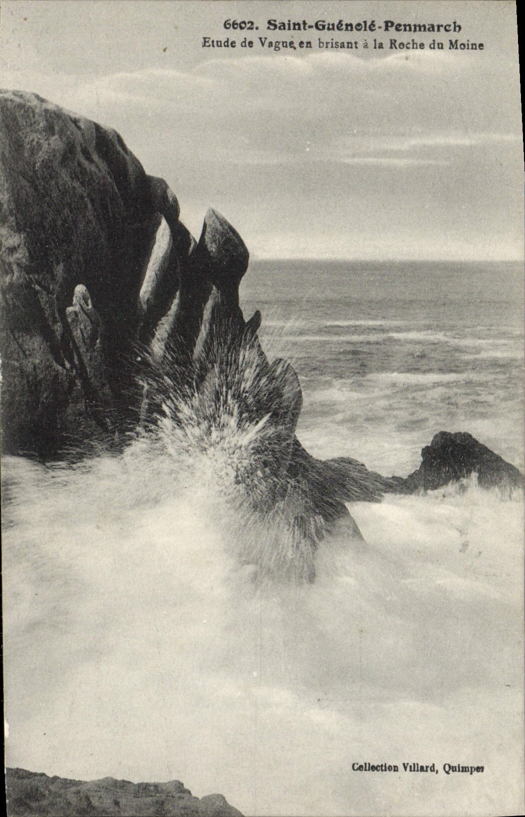 VINTAGE POSTCARD Holy Guenole Penmarch Details of vagueness breaking with the rock of the monk