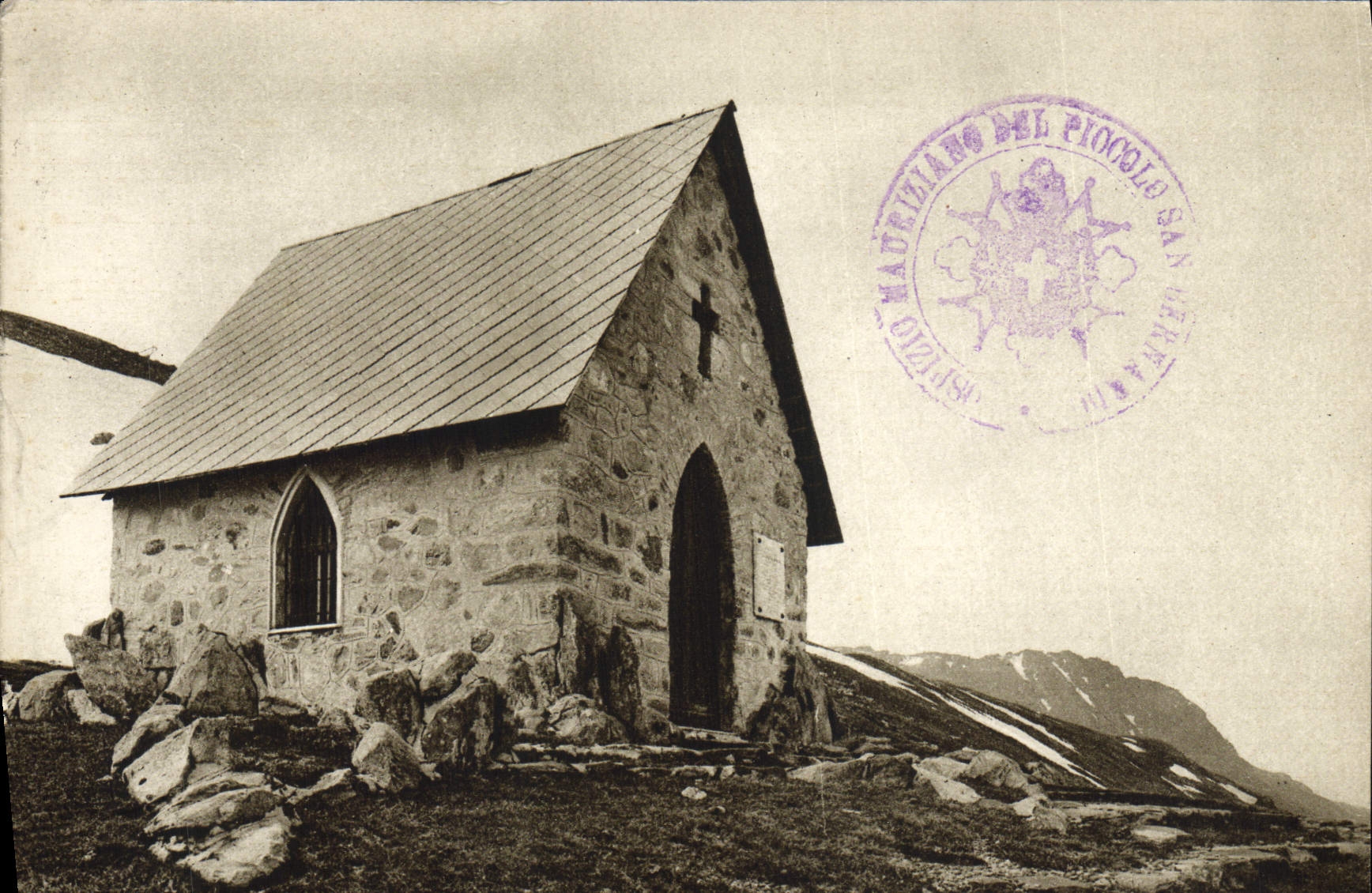 VINTAGE POSTCARD Colle Del Piccolo Bernardo Cappella Fell Dell Abate Chanoux