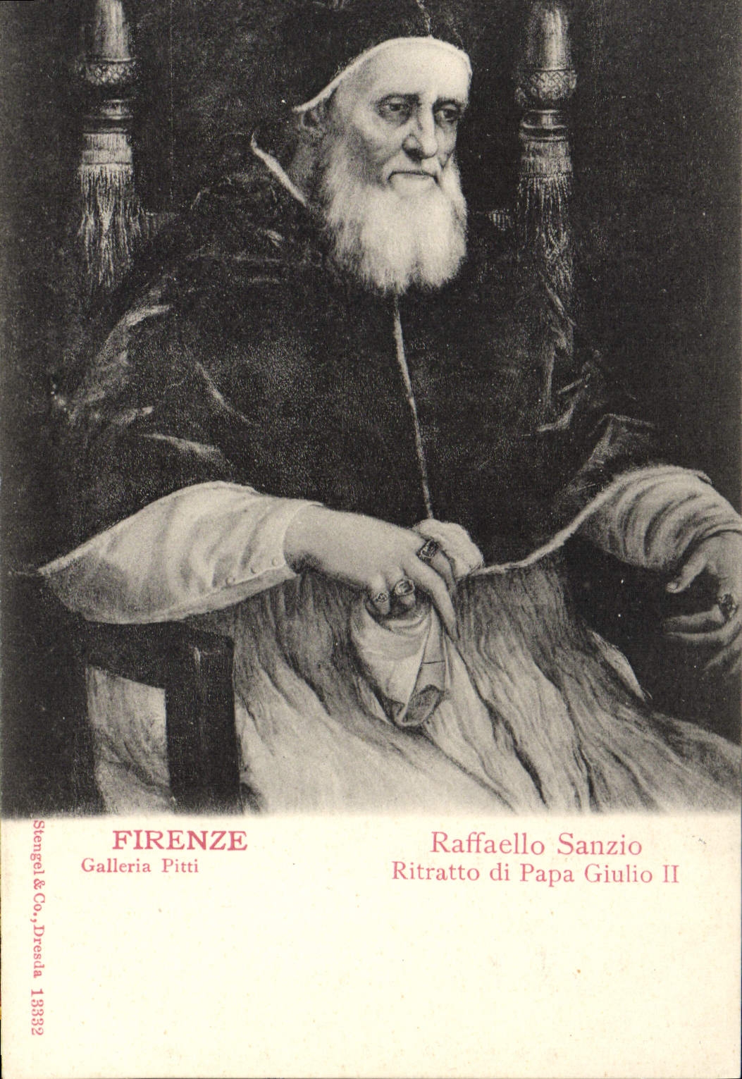 POSTAL Firenze Raffaello Sanzio Ritratto di Papa Julio de la VENDIMIA II