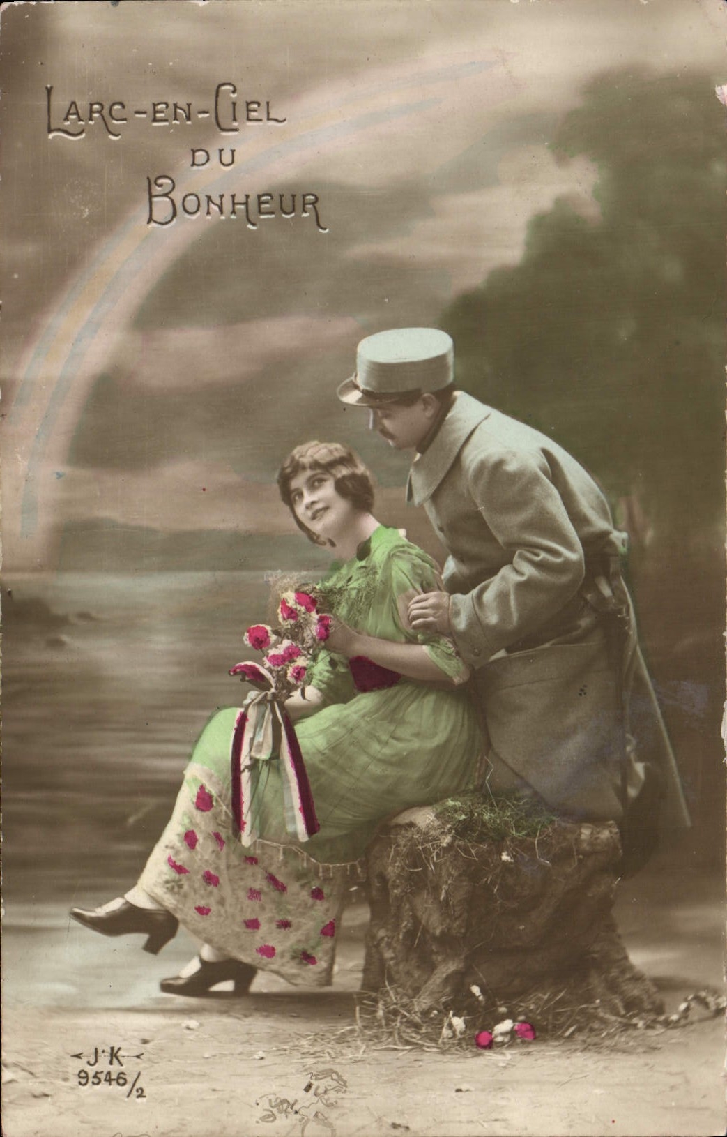 VINTAGE POSTCARD the arc In Sky Of Militaria Happiness