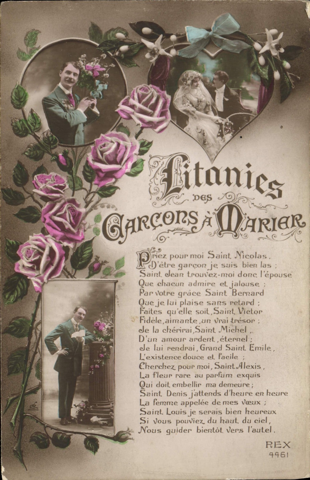 CPA Fantaisie Litanies garcons a marie 