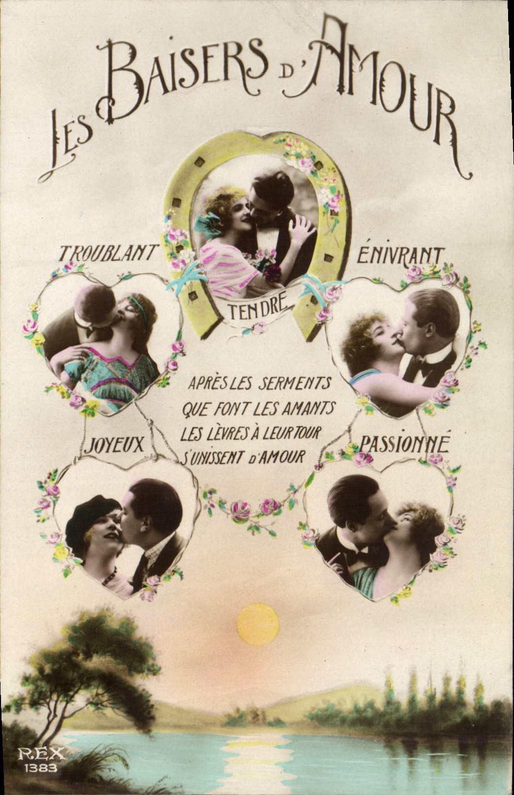 VINTAGE POSTCARD Kisses Of Love Woman