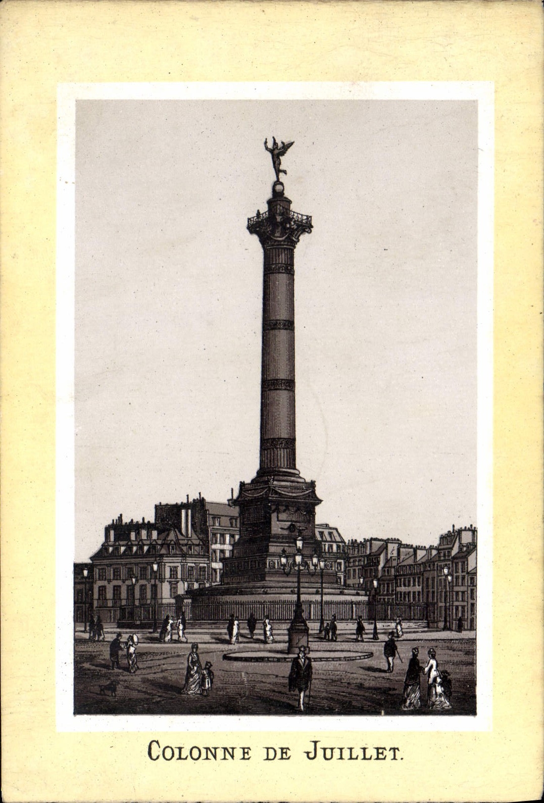 VINTAGE POSTCARD Paris Column Of July