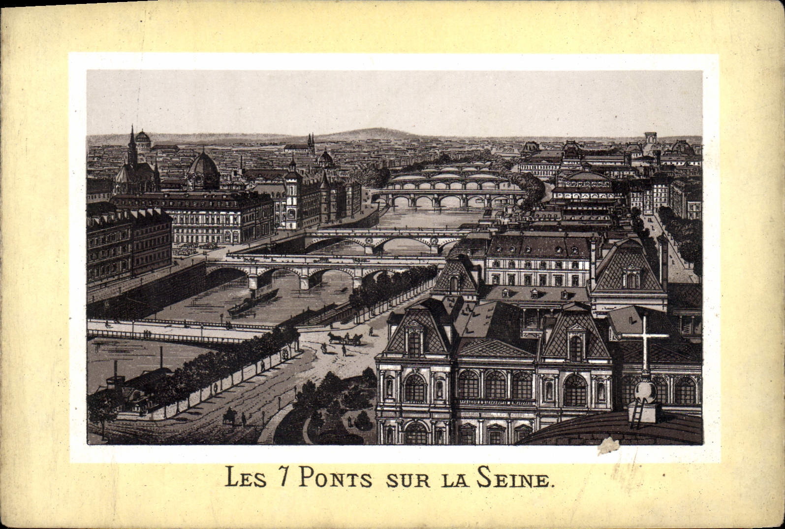 VINTAGE POSTCARD Paris 7 Bridges On the Seine
