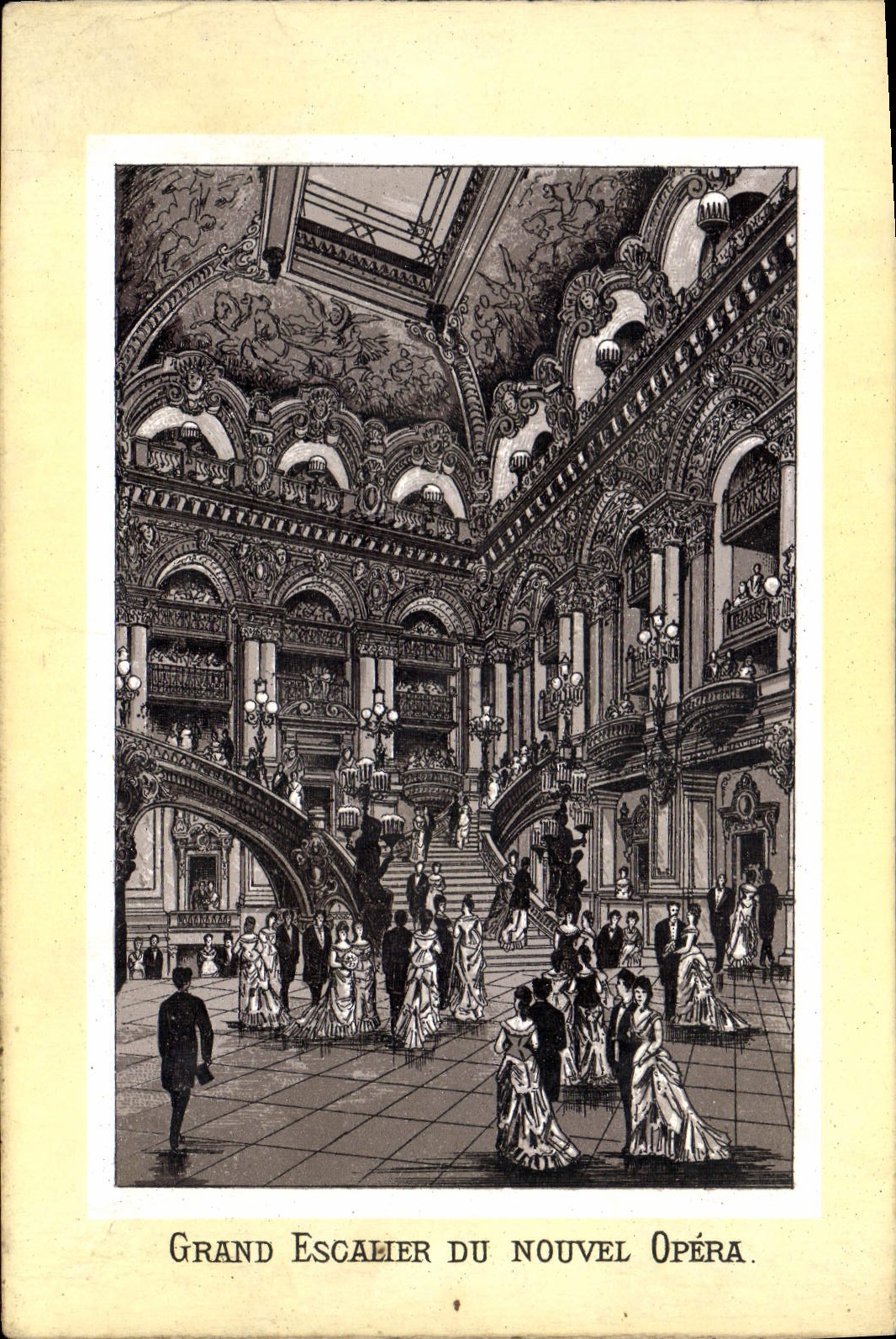 VINTAGE POSTCARD Paris Large Staircase Of the New Opera