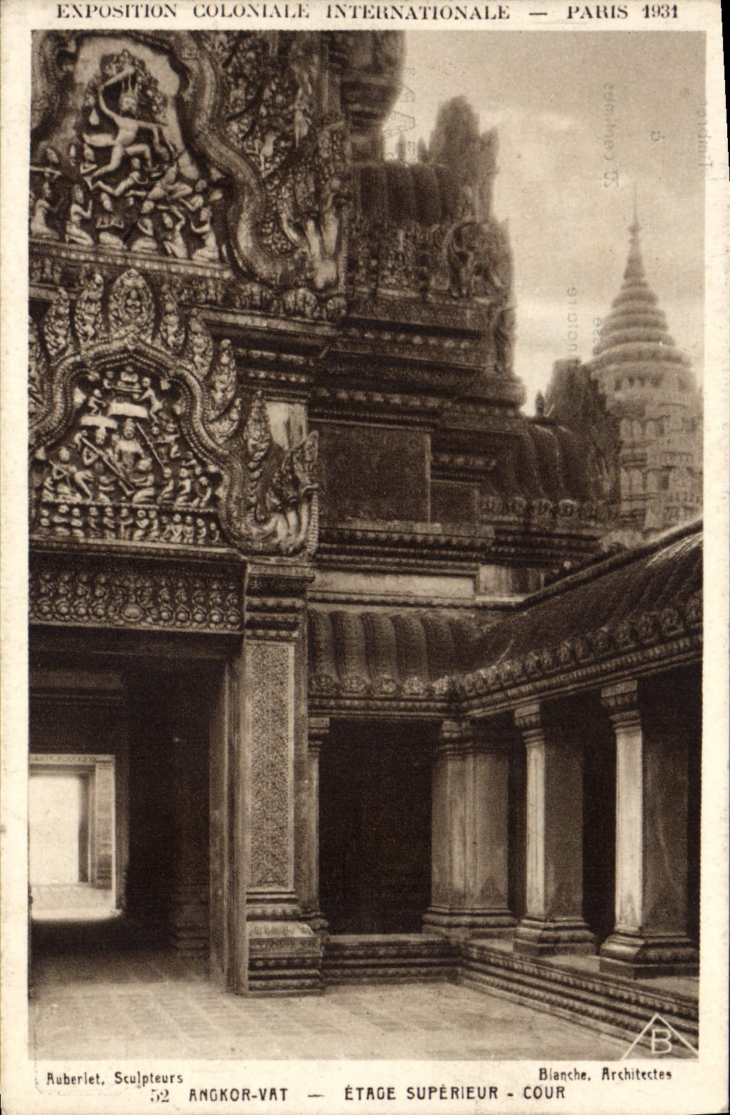 CPA Paris Exposition Coloniale Internationale 1931 Etage Superieur Cour Angkor Vat